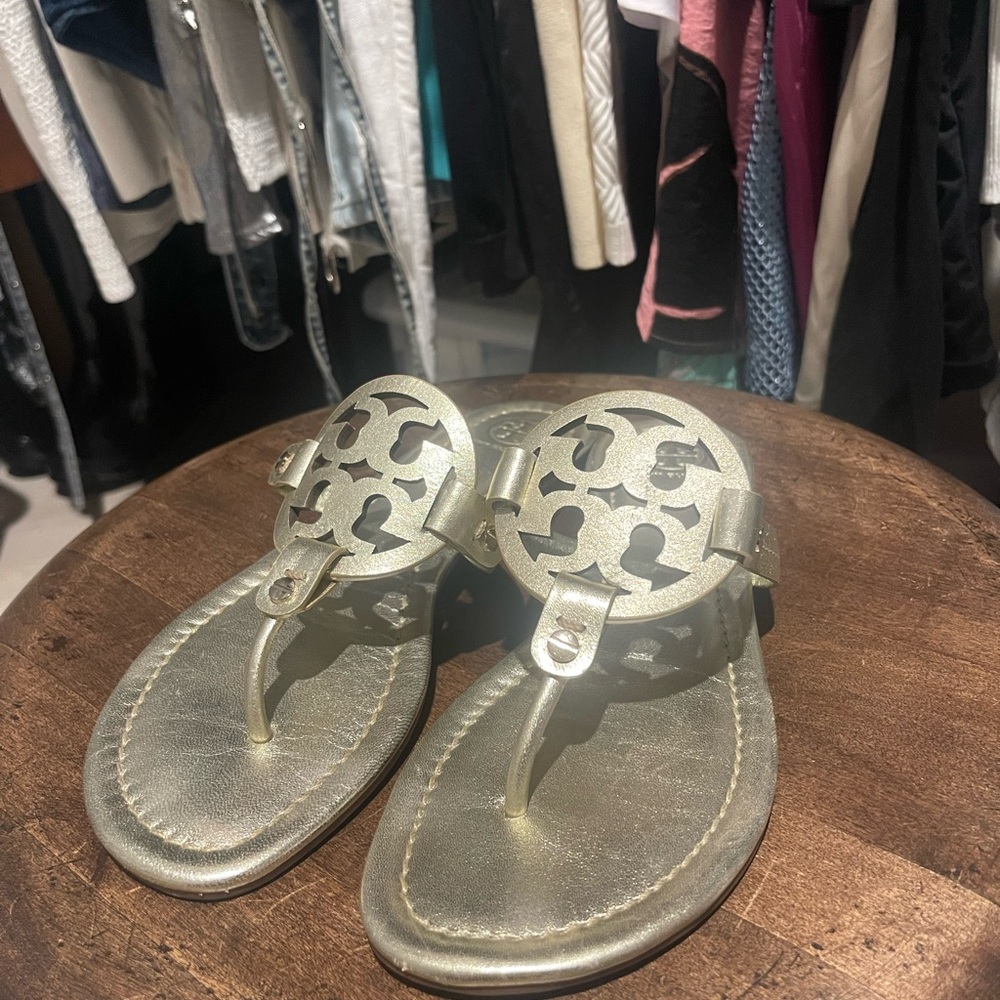 Tory Burch Metallic Gold Sandals